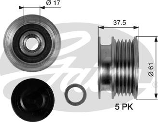 Gates OAP7108 - Riemenscheibe, Generator alexcarstop-ersatzteile.com