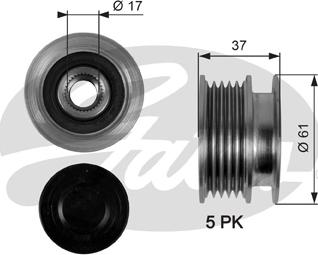 Gates OAP7102 - Riemenscheibe, Generator alexcarstop-ersatzteile.com