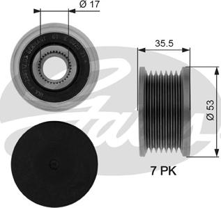 Gates OAP7110 - Riemenscheibe, Generator alexcarstop-ersatzteile.com