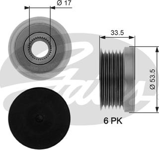 Gates OAP7111 - Riemenscheibe, Generator alexcarstop-ersatzteile.com