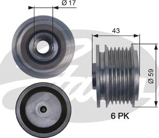 Gates OAP7112 - Riemenscheibe, Generator alexcarstop-ersatzteile.com