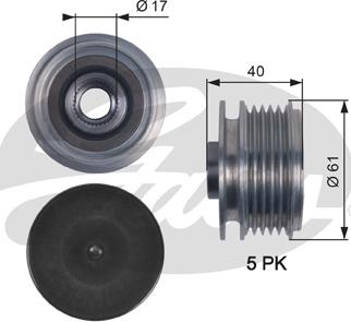 Gates OAP7117 - Riemenscheibe, Generator alexcarstop-ersatzteile.com