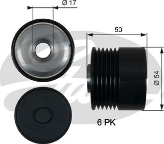 Gates OAP7188 - Riemenscheibe, Generator alexcarstop-ersatzteile.com