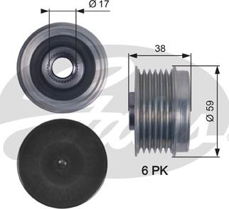 Gates OAP7130 - Riemenscheibe, Generator alexcarstop-ersatzteile.com