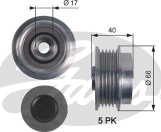 Gates OAP7122 - Riemenscheibe, Generator alexcarstop-ersatzteile.com