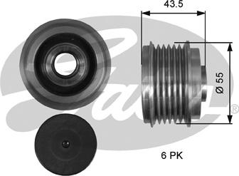 Gates OAP7219 - Riemenscheibe, Generator alexcarstop-ersatzteile.com