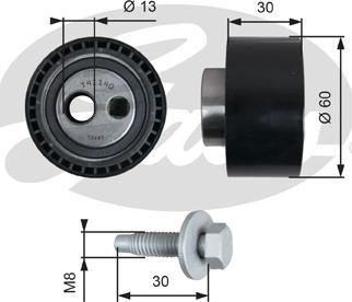 Gates T41140 - Spannrolle, Zahnriemen alexcarstop-ersatzteile.com