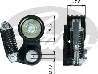 Gates T38721 - Riemenspanner, Keilrippenriemen alexcarstop-ersatzteile.com