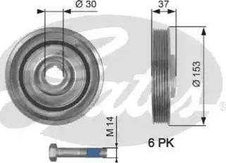 Gates TVD1090A - Riemenscheibe, Kurbelwelle alexcarstop-ersatzteile.com