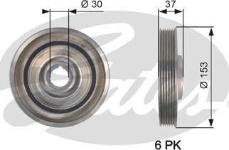 Gates TVD1090 - Riemenscheibe, Kurbelwelle alexcarstop-ersatzteile.com