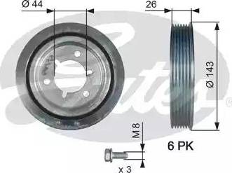 Gates TVD1055A - Riemenscheibe, Kurbelwelle alexcarstop-ersatzteile.com