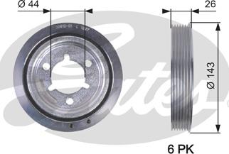 Gates TVD1055 - Riemenscheibe, Kurbelwelle alexcarstop-ersatzteile.com