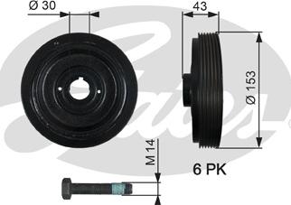 Gates TVD1005A - Riemenscheibe, Kurbelwelle alexcarstop-ersatzteile.com