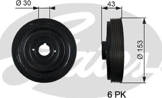 Gates TVD1005 - Riemenscheibe, Kurbelwelle alexcarstop-ersatzteile.com