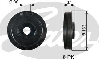 Gates TVD1006 - Riemenscheibe, Kurbelwelle alexcarstop-ersatzteile.com