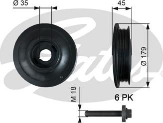 Gates TVD1012A - Riemenscheibe, Kurbelwelle alexcarstop-ersatzteile.com