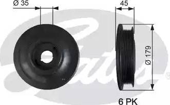 Gates TVD1012 - Riemenscheibe, Kurbelwelle alexcarstop-ersatzteile.com