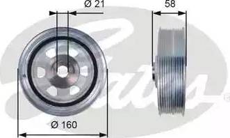 Gates TVD1080 - Riemenscheibe, Kurbelwelle alexcarstop-ersatzteile.com