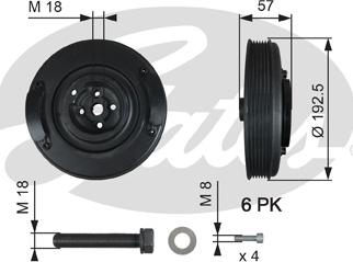 Gates TVD1033A - Riemenscheibe, Kurbelwelle alexcarstop-ersatzteile.com