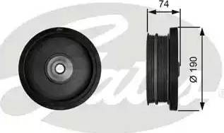 Gates TVD1022 - Riemenscheibe, Kurbelwelle alexcarstop-ersatzteile.com