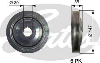 Gates TVD1101 - Riemenscheibe, Kurbelwelle alexcarstop-ersatzteile.com