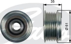 GATES-AU OAP7166 - Riemenscheibe, Generator alexcarstop-ersatzteile.com