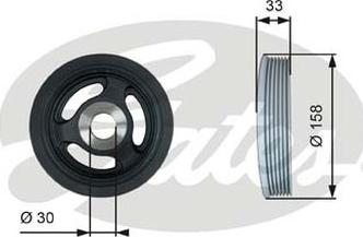 GATES-AU TVD1061 - Riemenscheibe, Kurbelwelle alexcarstop-ersatzteile.com