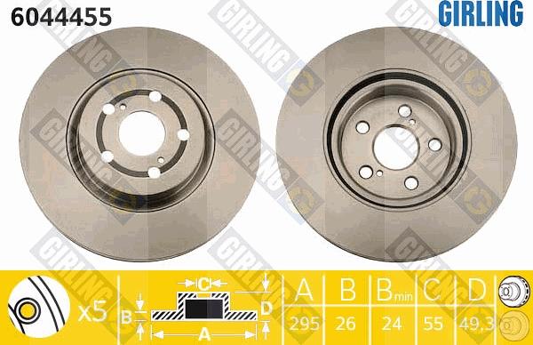 Girling 6044455 - Bremsscheibe alexcarstop-ersatzteile.com