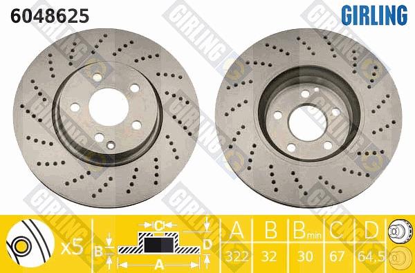 Girling 6048625 - Bremsscheibe alexcarstop-ersatzteile.com