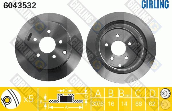 Girling 6043532 - Bremsscheibe alexcarstop-ersatzteile.com