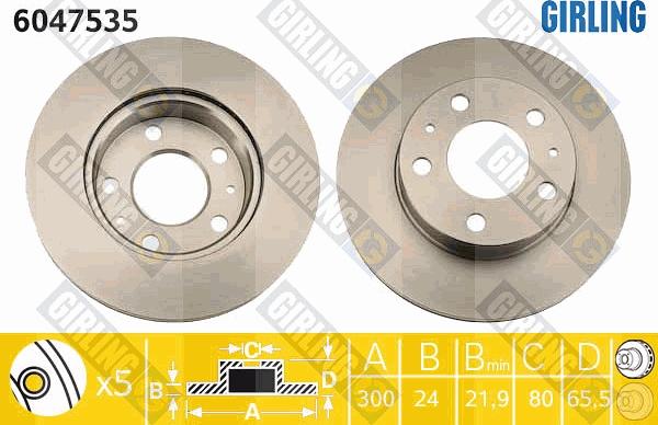 Girling 6047535 - Bremsscheibe alexcarstop-ersatzteile.com