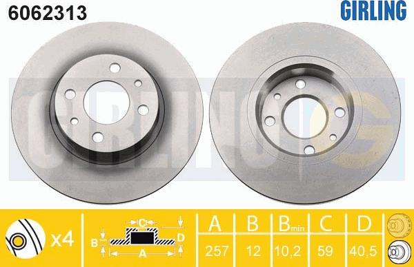 Girling 6062313 - Bremsscheibe alexcarstop-ersatzteile.com