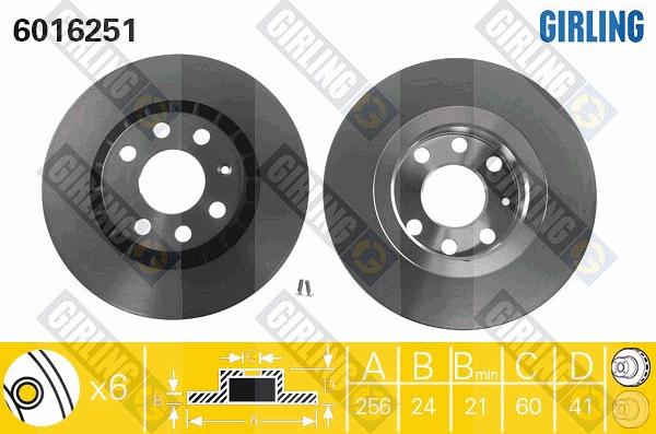 Girling 6016251 - Bremsscheibe alexcarstop-ersatzteile.com