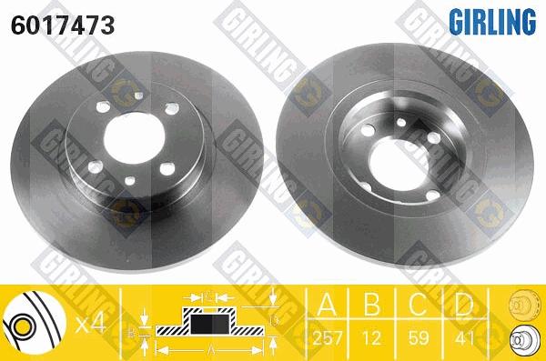 Girling 6017473 - Bremsscheibe alexcarstop-ersatzteile.com