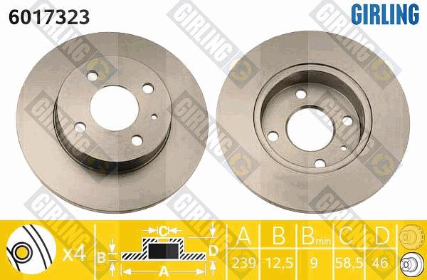 Girling 6017323 - Bremsscheibe alexcarstop-ersatzteile.com