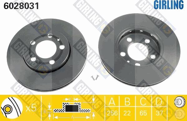 Girling 6028031 - Bremsscheibe alexcarstop-ersatzteile.com