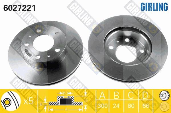 Girling 6027221 - Bremsscheibe alexcarstop-ersatzteile.com