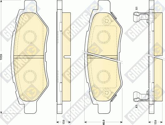 Girling 6146029 - Bremsbelagsatz, Scheibenbremse alexcarstop-ersatzteile.com