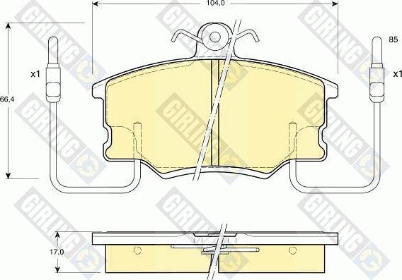 Girling 6104641 - Bremsbelagsatz, Scheibenbremse alexcarstop-ersatzteile.com