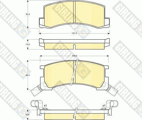 Girling 6108719 - Bremsbelagsatz, Scheibenbremse alexcarstop-ersatzteile.com