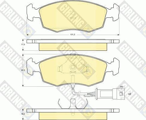 Girling 6103012 - Bremsbelagsatz, Scheibenbremse alexcarstop-ersatzteile.com