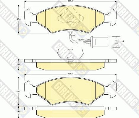 Girling 6102382 - Bremsbelagsatz, Scheibenbremse alexcarstop-ersatzteile.com