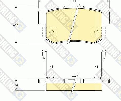 Girling 6107749 - Bremsbelagsatz, Scheibenbremse alexcarstop-ersatzteile.com