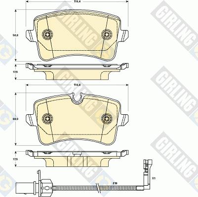 Girling 6119021 - Bremsbelagsatz, Scheibenbremse alexcarstop-ersatzteile.com