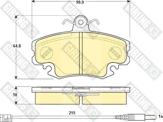 Girling 6114651 - Bremsbelagsatz, Scheibenbremse alexcarstop-ersatzteile.com