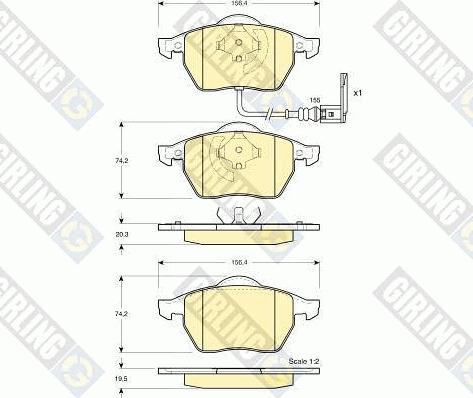 Girling 6114032 - Bremsbelagsatz, Scheibenbremse alexcarstop-ersatzteile.com