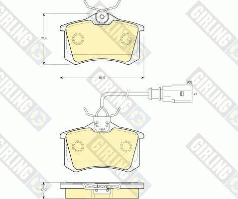 Girling 6114151 - Bremsbelagsatz, Scheibenbremse alexcarstop-ersatzteile.com