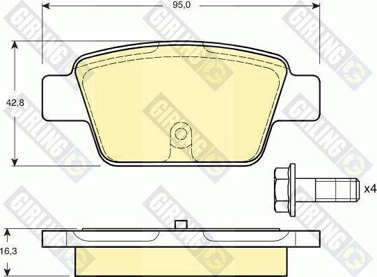 Girling 6114854 - Bremsbelagsatz, Scheibenbremse alexcarstop-ersatzteile.com