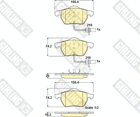 Girling 6114882 - Bremsbelagsatz, Scheibenbremse alexcarstop-ersatzteile.com