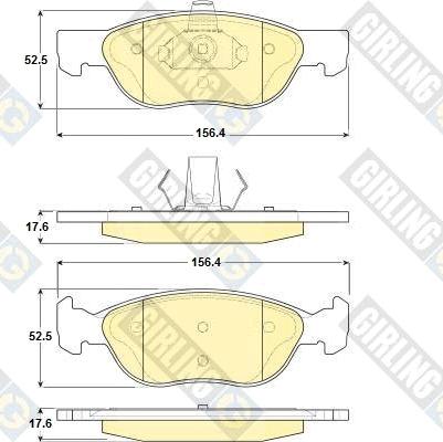 Girling 6114872 - Bremsbelagsatz, Scheibenbremse alexcarstop-ersatzteile.com